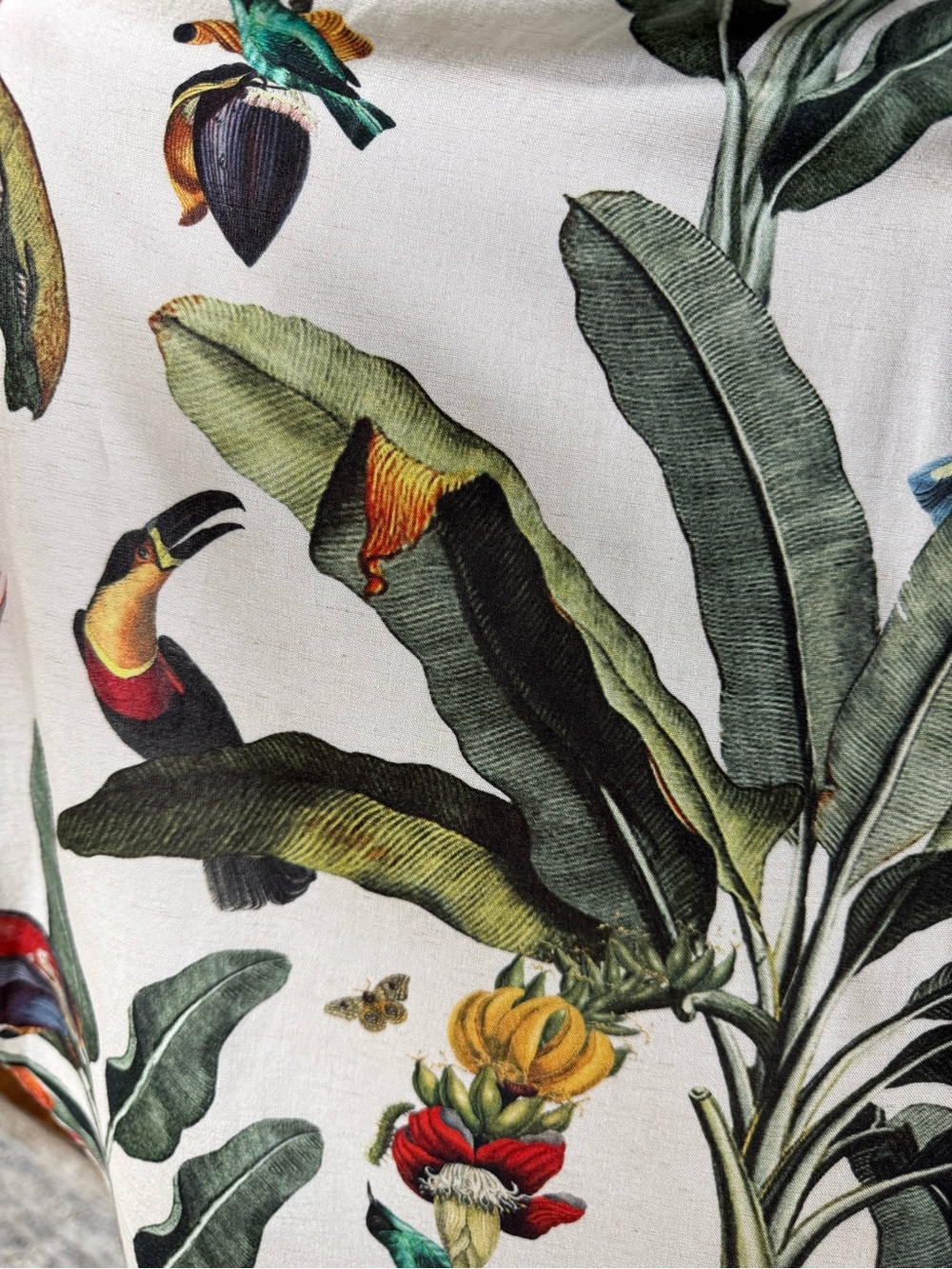 NWT PatBO Tropical Hi-Low Romper Dress Linen Blend Bird Print Size 6 - Picture 6 of 8